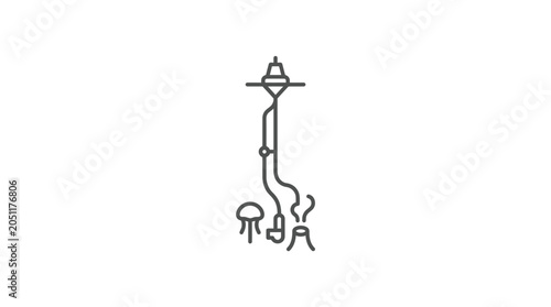 Slika na platnu Deep sea research submersible or buoy line art illustration.