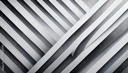 Abstract White And Gray Diagonal Stripes Layered Background