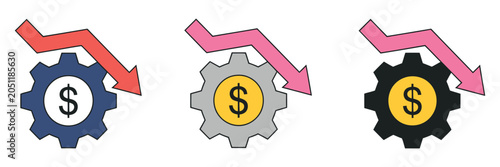 Fotografie Reduce Cost icon concept cost saving and budget control indicator for financial