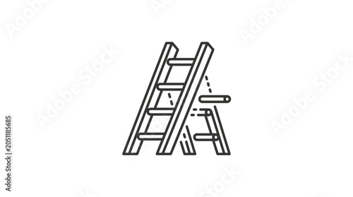 Classic A-frame stepladder outline icon