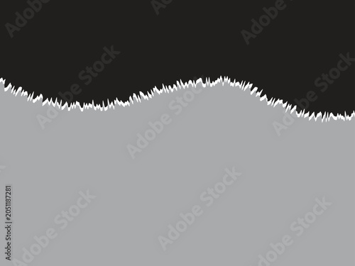 Horizontal torn paper edge. Ripped squared horizontal white and black paper strips. Vector illustration