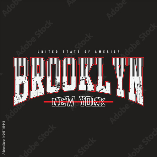 Brooklyn New York vintage typography illustration for t-shirt, poster, logo, sticker, and merchandise
