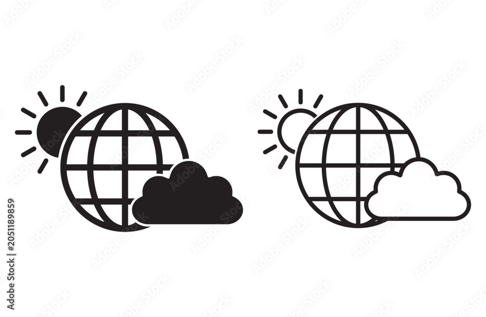 Fototapeta premium Global weather icon vector for web design
