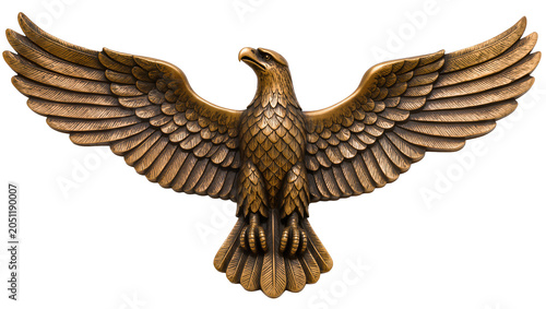 Quadro su tela Bronze eagle sculpture with spread wings