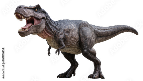 Tableau sur toile Tyrannosaurus Rex roaring with mouth open and sharp teeth visible