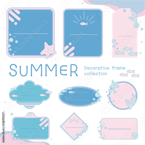 パステルカラーの夏フレームセット
