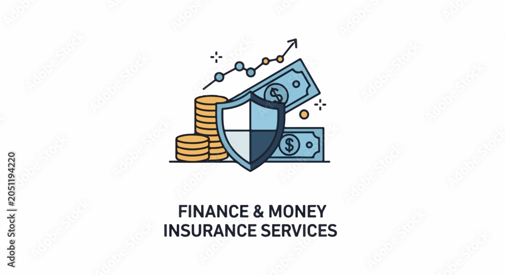 Fototapeta premium Icon representing financial growth, security, and monetary services