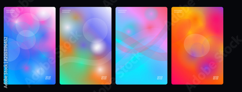 Schilderij op canvas Vibrant abstract backgrounds, colorful gradient textures, neon bokeh effects, mo