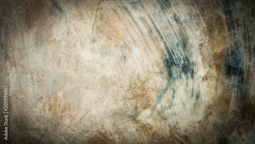 Abstract background texture scratched and cracked on brown concrete surface wall. 