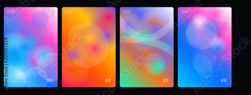 Photos Abstract colorful backgrounds, vibrant gradient textures, 4 panel designs, neon