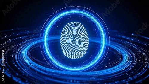 Futuristic fingerprint biometric scan