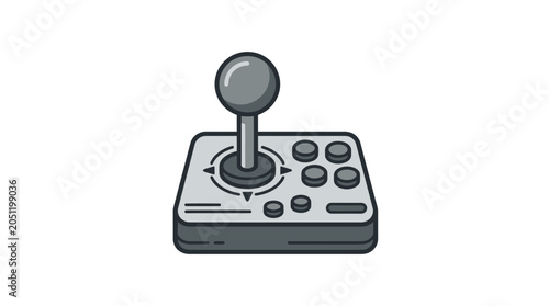 Retro arcade fight stick controller with buttons and joystick.