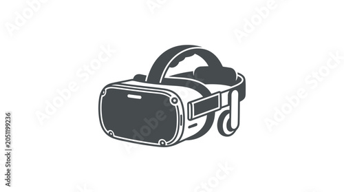 Gray virtual reality VR headset goggles for immersive gaming.