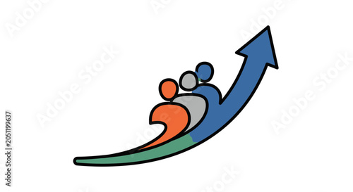 Stylized illustration of an octopus marine animal on white background