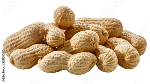 Schilderij op canvas Pile of unshelled peanuts with textured shells