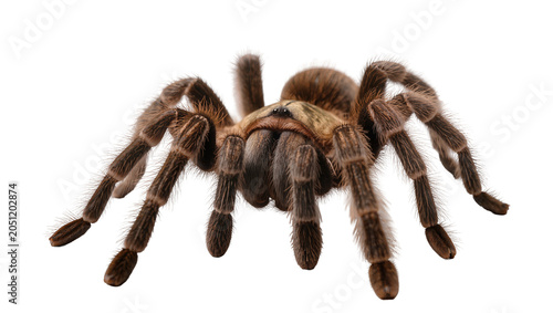 Foto Brown fuzzy tarantula spider with eight legs