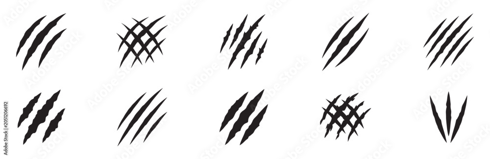 Foto Claw scratches icon set