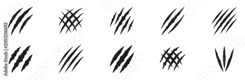 Photography Claw scratches icon set