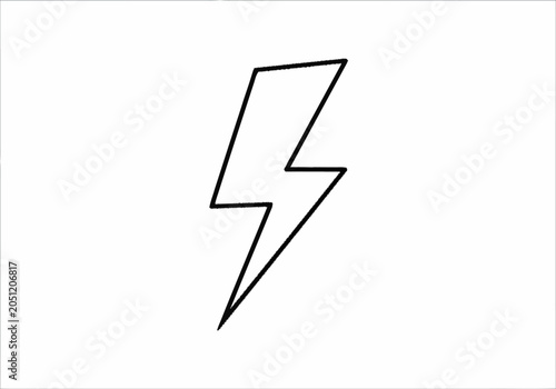 Fotografia Simple outline drawing of a lightning bolt symbol.