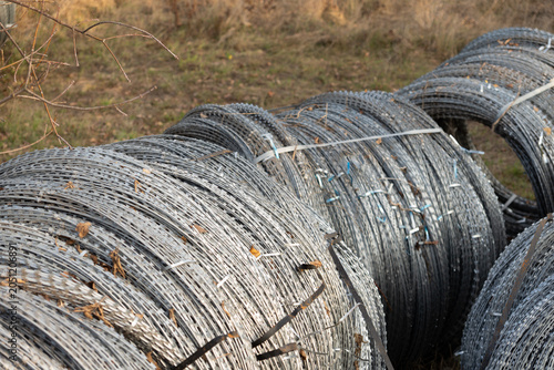 Logistics of war: stocks of razor wire for defensive engineering lines in the Ukrainian conflict zone