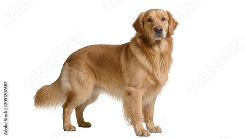 Slika na platnu Golden Retriever dog standing profile view