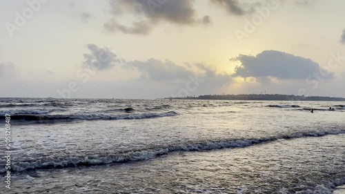 Ocean Waves at Sunset
