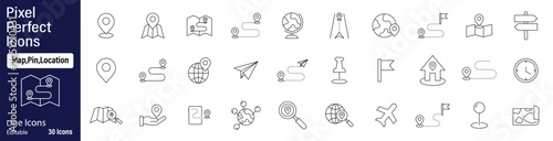 Φωτογραφία Map and location icon set