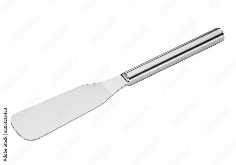 Fototapeta premium Silver cake server with metal handle isolated on white background