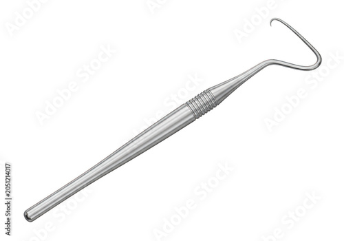 Dental explorer tool for oral examination isolated on white background