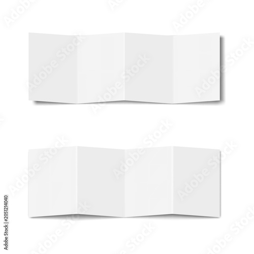 Fotografía White blank open four panel accordion fold brochure