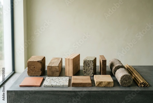 Assortment of Sustainable and Eco-Friendly Natural Building Materials
