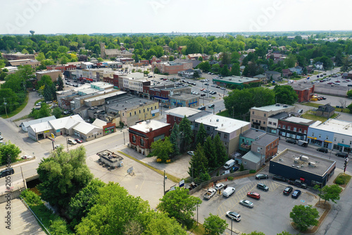 Aerial scene of Ingersoll, Canada in early spring