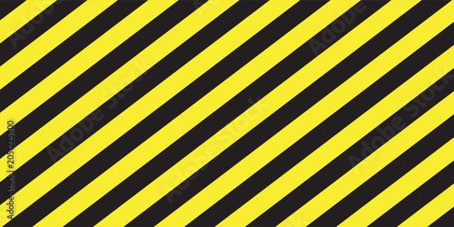 Yellow and black striped lines seamless pattern or texture. Under construction and safety background.