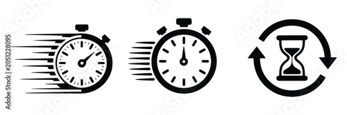Vászonkép Timers icon set concept stopwatch symbol and countdown timer icons for time trac