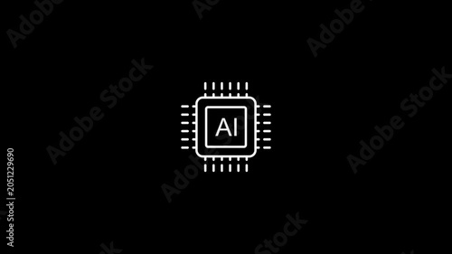 Futuristic A I Technology Chip Glowing Digital Circuit Board Artificial Intelligence Concept Modern Microchip Symbol for Machine Learning Automation and Smart Innovation
