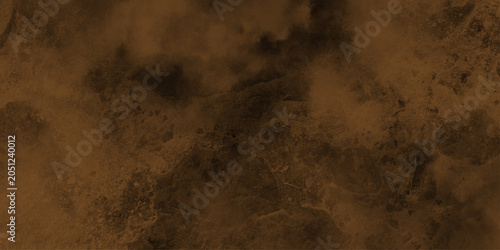 Tableau sur toile Eerie black background with billowing brown smoke on black background