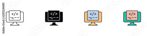 Quadro su tela Web Development and Computer Programming Icons Set