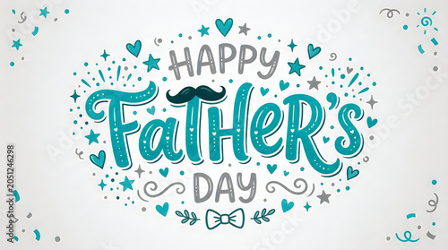 Happy father's day colorful text design