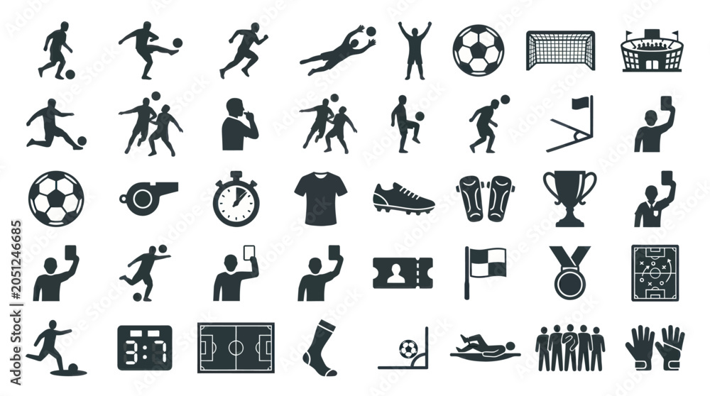 Naklejka premium Soccer Sport Icon Set