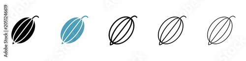 Bild auf Leinwand Gooseberry vector thin line icon set