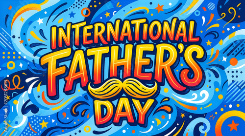 International father's day colorful celebration banner
