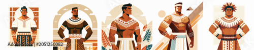 Bild auf Leinwand Vector of Pacific Islander man