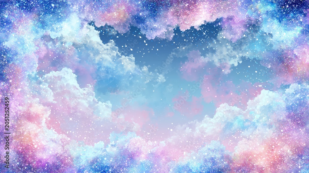 Fototapeta premium 幻想的なパステル星空