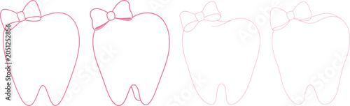 Fotografía Vector set of minimal cartoon tooth clip art