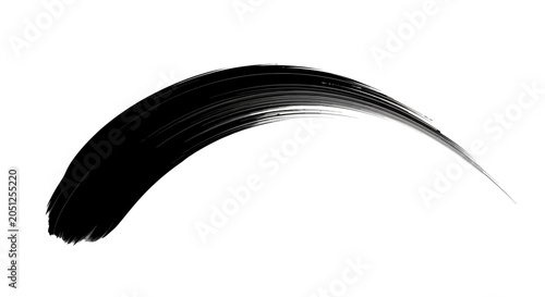 Black mascara stroke smudge isolated on white background