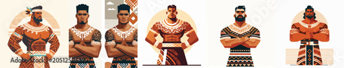 Foto Vector of Pacific Islander man