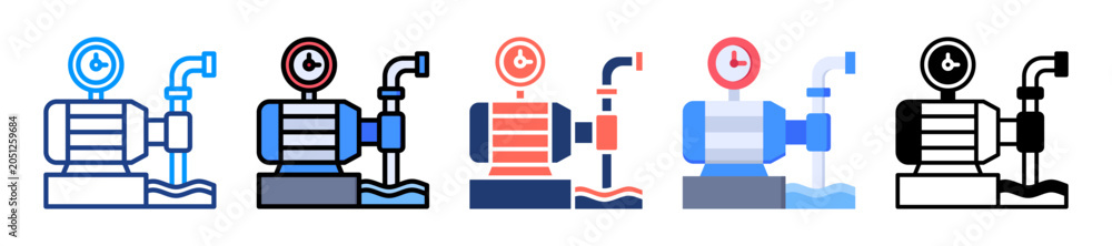 © Adityaayoga - Water Pump Icon Sheet Multiple Style Collection