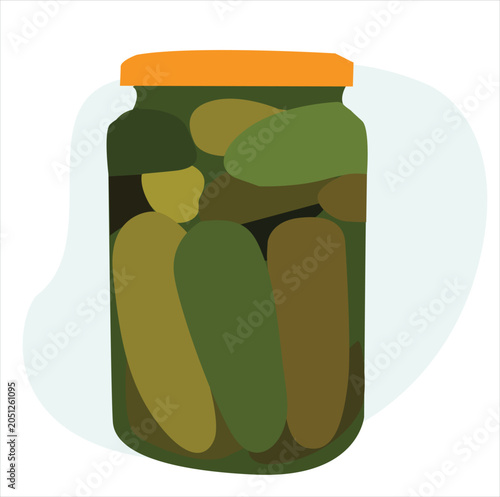pickled cucumbers in jar. Homemade pickles cucumbers