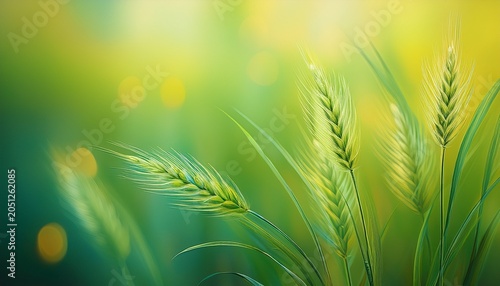 Green Plant Spikelet On A Blurred Meadow Background