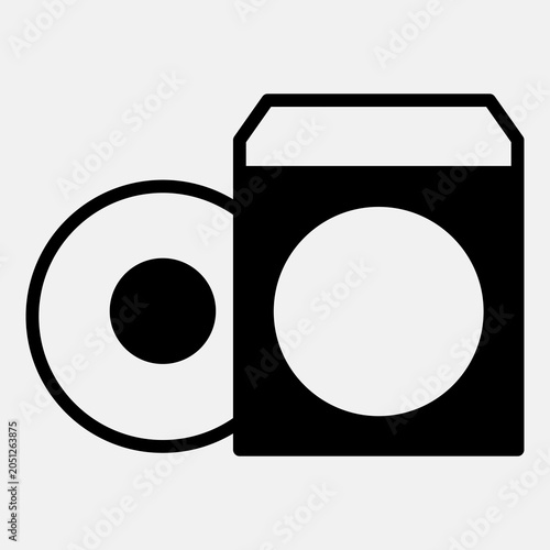 Envelope and disc solid icon, business souvenir concept. Vector graphics. Data storage drive sign with style icon mobile or web design.